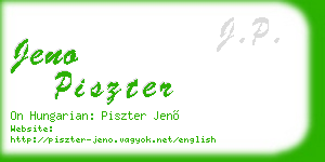 jeno piszter business card